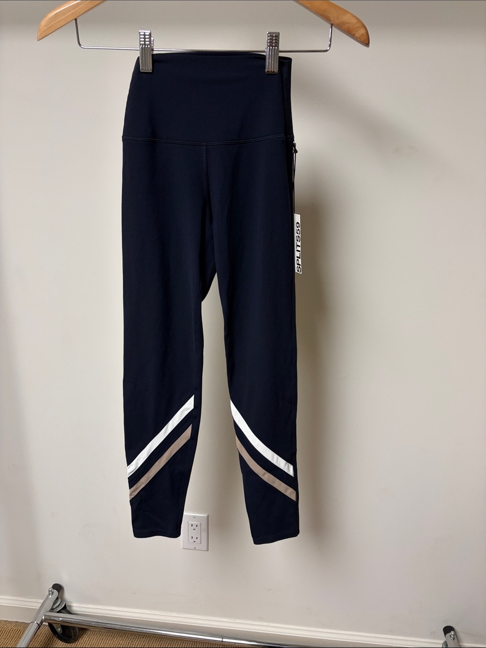 Splits59 chevron high waist 7/8 legging indigo/latte